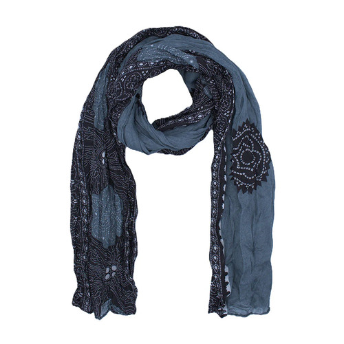 Navy blue bandhani - blue,
