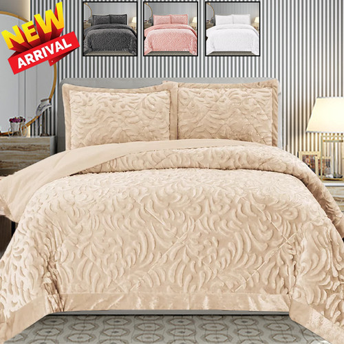 Velvet quilted bedspread pcs - velvet,
