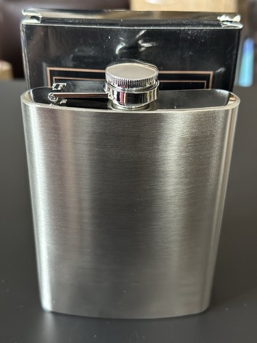 8oz hip flask silver - silver, polished