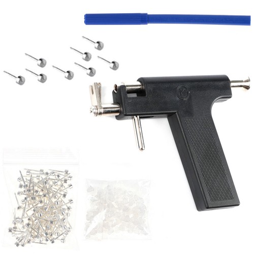 Ear piercing with - ear, studs