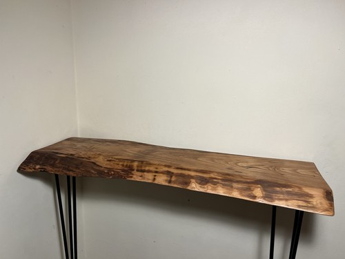 Live edge oak console - live,