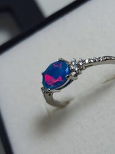 Natural Blue Opal Ring - Size