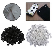 50-1000pcs Plastic Stud Button Snaps Popper Fastener Black Clear White T3 T5