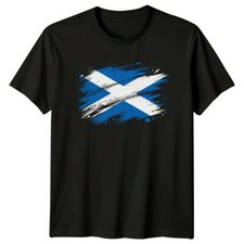 Scottish Flag Saltire Scotland Flags Mens T-Shirt Womens Tee Graphic Unisex Top