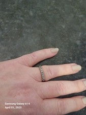 Natural Black diamond Ring 925 Sterling Silver Size O-P 