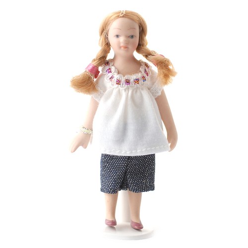 Child doll with plaited hair - doll,
