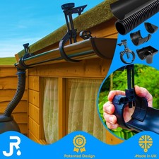 Shed Mini Guttering Gutter Kit with Bracket Clamps & Flexi Downpipe 4FT to 12FT