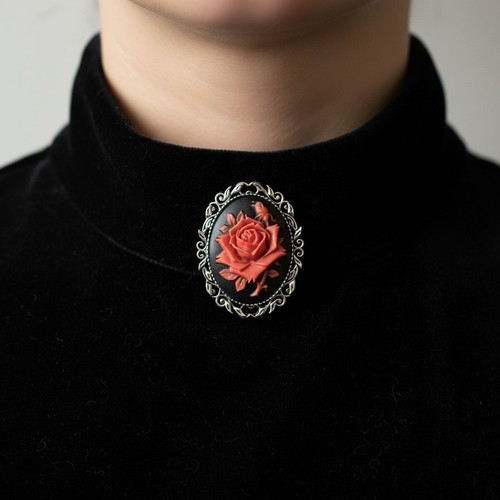 Large red rose - rose, cameo