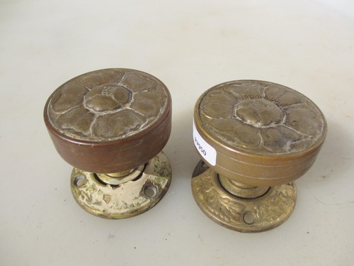 Victorian brass door - door, knobs