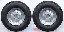 A Pair of 500 x 10 inch Trailer Wheels and Tyres with 4 ply tyre and 4 inch PCD