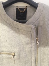 Philosophy Blues Original Coat In Light Grey, Size Eur 38, Wool/polyester