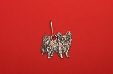 Papillon Dog Pewter Zipper
