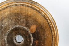 Japanese Carved Hardwood Stand Display Brown Circular Base Mark 20th Century