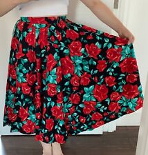 Vintage roses full circle skirt 1950s poodle style size 8