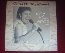 AUTOGRAPHED / SIGNED CLIFF RICHARD IT'S A SMALL WORLD LP RECORD