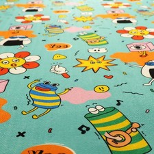 Playful Blue Upholstery Fabric