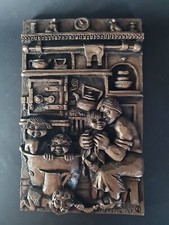 Bath Time Cold Cast Plaque Sculpture by Robert 'Bob' Olley Resin Signed Vintage