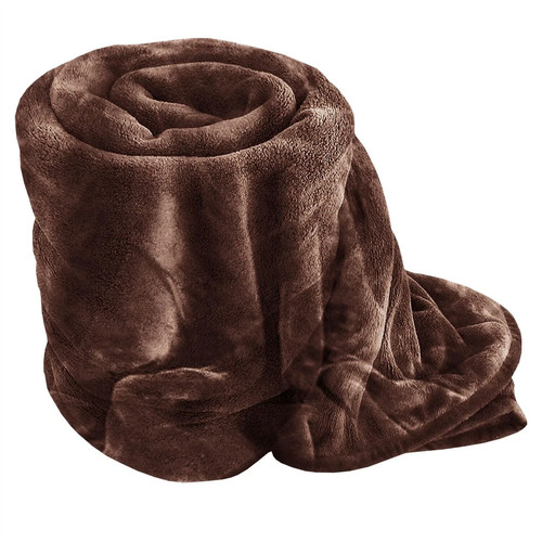 Faux fur fleece throw - faux,