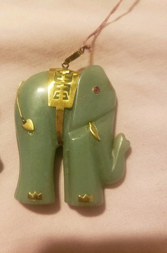 Green jade lucky elephant - green,