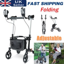 Upright Mobility Walker Folding Lightweight Rollator Walker 4 Wheel Walking Aid