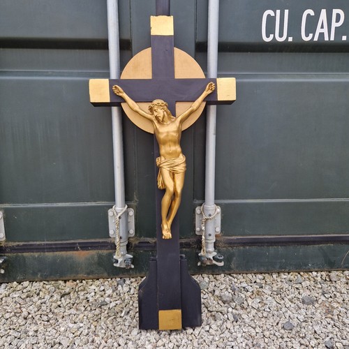 Large wooden crucifix gold - large,
