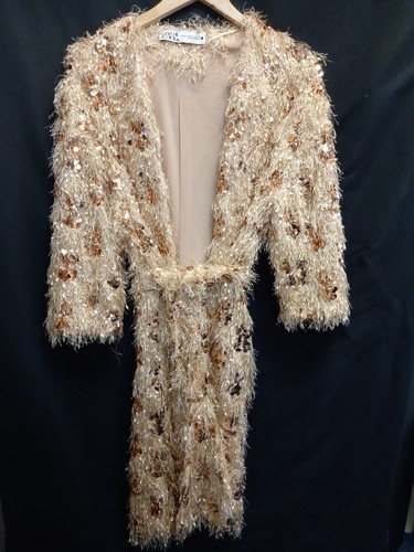Zara sequinned fringed kimono - fringed,