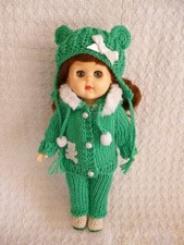 Hand knitted set for a 7.5/ 8" Doll ie rosebud/ginny (shown on a Ginny)