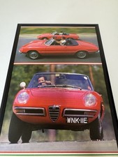 Framed Original Alfa Romeo Spider Duetto Kamm Red Magazine Picture Poster Retro
