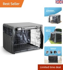 30in Breathable Dog Crate Cover with Windproof Design & Double Doors - Black