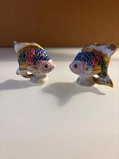 Pair of Vista Alegra Portugal ceramic fish decorations