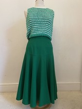 Simon Ellis Women's Maxi Skirt UK 8 Green wool 28” waist 32” length