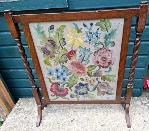 Vintage wooden fire screen - wooden,