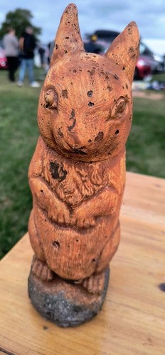 Vintage concrete squirrel - concrete, with