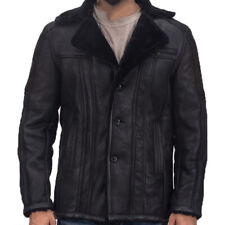 Men's RAF B3 Black Sheepskin Bomber Jacket Faux Fur Aviator Pilot Flying