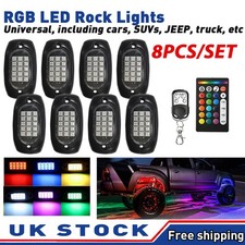8pcs RGB LED Rock Lights Kit