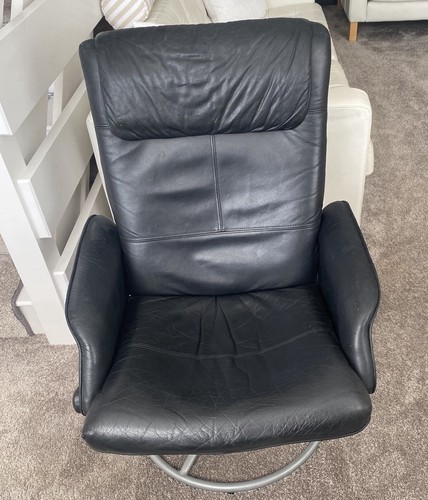 Black leather ikea malung - black,