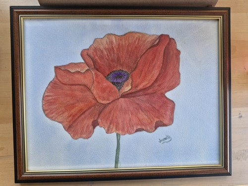 Original poppy painting - poppy,