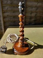 Vintage Oak Barley Twist Lamp
