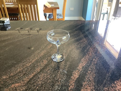 Babycham glass with teardrops - with,