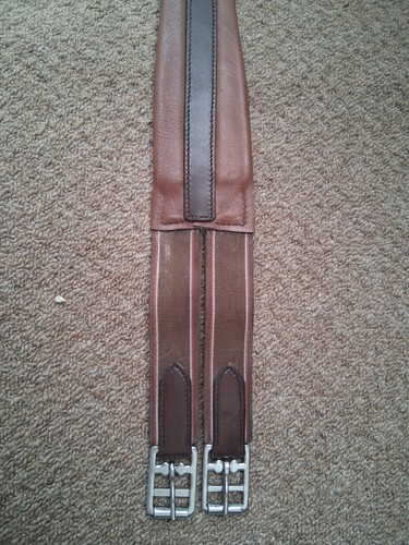 Brown leather girth - leather, 48"