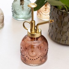 Embossed Flower Glass Plant