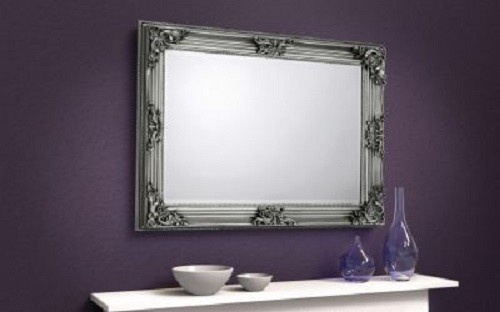 Rococo pewter wall mirror - ,