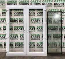 WIDE WHITE FRENCH DOORS UPVC PLASTIC EXTERNAL EXTERIOR DOUBLE GLAZED PATIO PVC