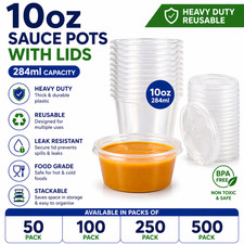 10oz Clear Plastic Sauce Pots