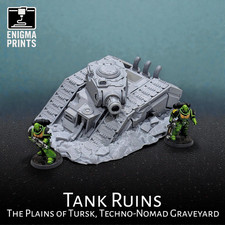 Tank Ruins - 28mm 3d Printed Imperial Wargaming Terrain | Plains of Tursk