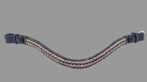 Leather crystal wave browband - wave,