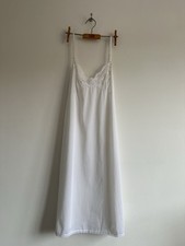 Vintage Charnos 100% Nylon Nightie Size 16 Lace Trim White Nightdress