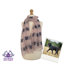 PATTERDALE TERRIER SCARF LADIES DOG PRINT PATTERDALE SHAWL IN SOFT PINK
