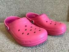 Junior Crocs - Classic Lined Pink - Clogs  - Size J4 - Sandals - Girls Shoes