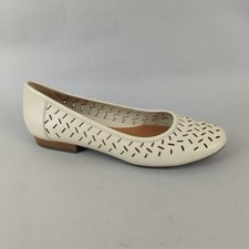 Clarks Active Air Shoes Womens 5 Ivory Leather Ballet Flats Ballerina Pumps